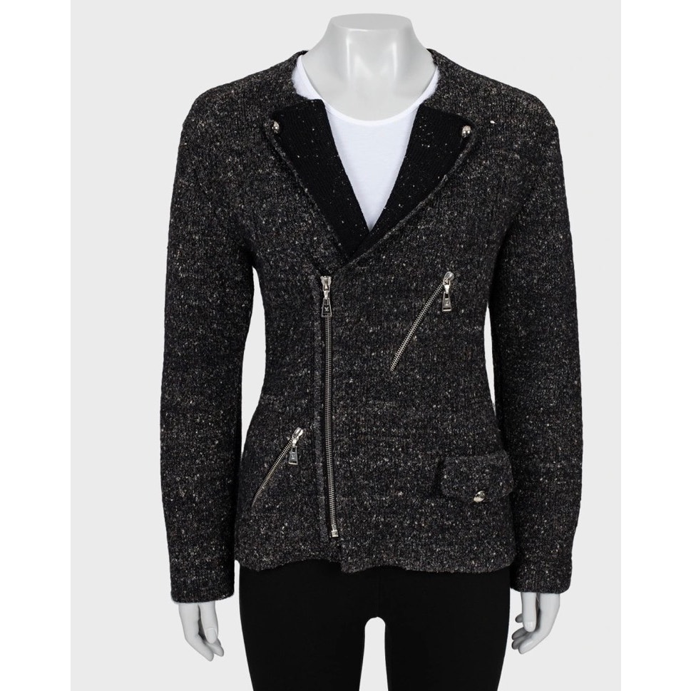 Nwot Louis Vuitton Brown Zip-Up Cardigan Jacket, Size S